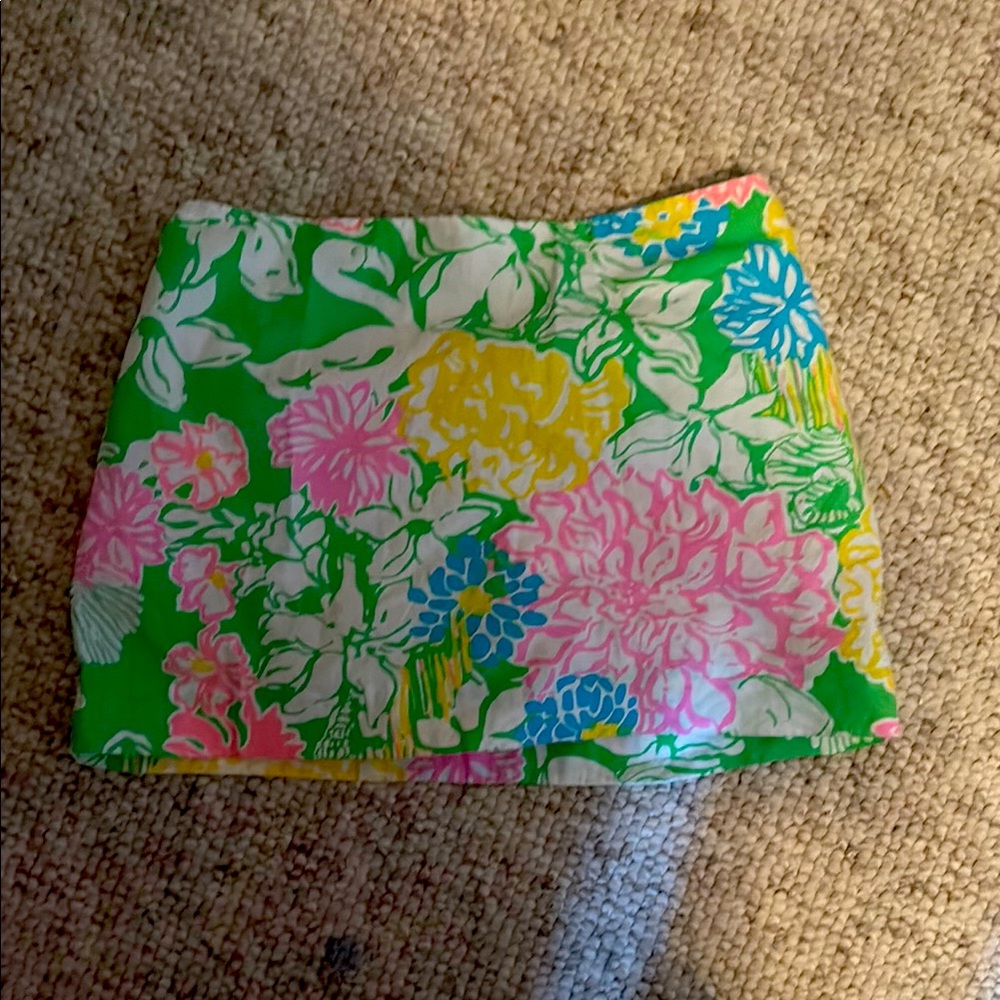 Lilly Pulitzer Vibrant Floral Mini Skirt - Green, Pink, Yellow, Blue